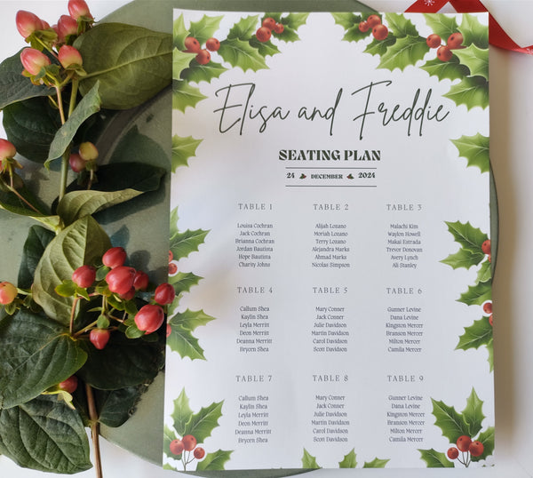 Holly Seating Chart Joy Wedding Stationery