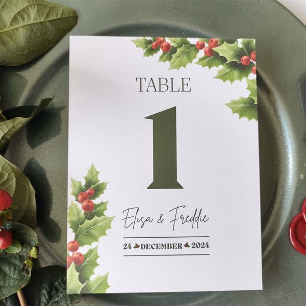 Holly Table Numbers