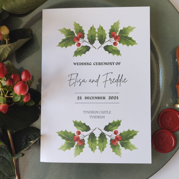 Holly Order Of Service Booklet