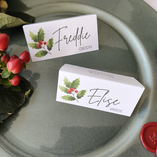 Holly Place Cards