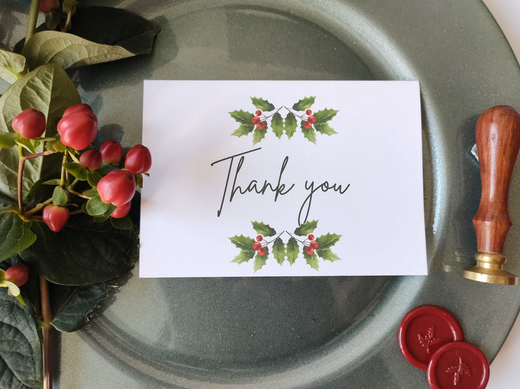 Holly Thank You Cards