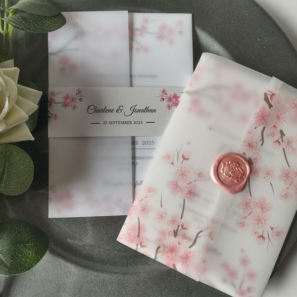 Cherry Blossom Vellum Invitation