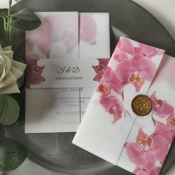 Orchid Vellum Invitation