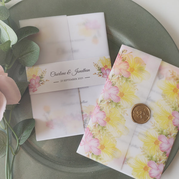 Summer Bloom Vellum Invitation