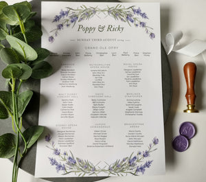 Lavender Seating Chart