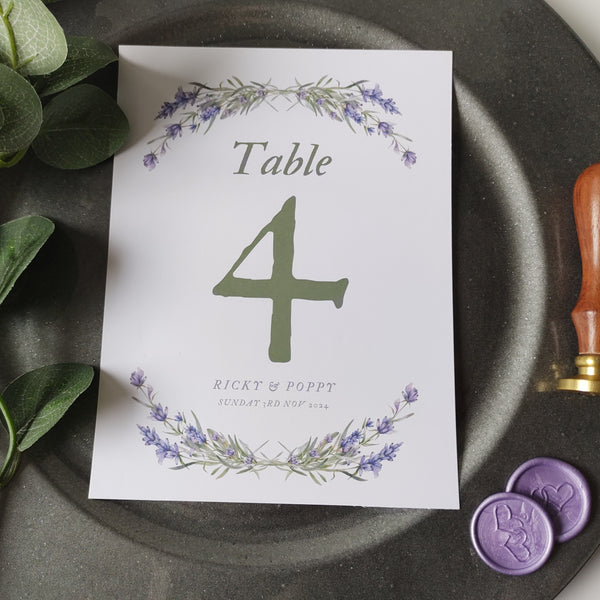 Lavender Table Numbers