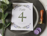Lavender Table Numbers