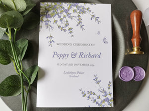 Lavender Order Of Service Booklet