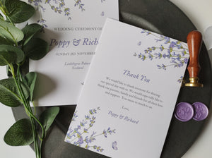 Lavender Order Of Service Booklet