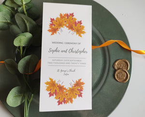 Autumn Order Of Service Booklet