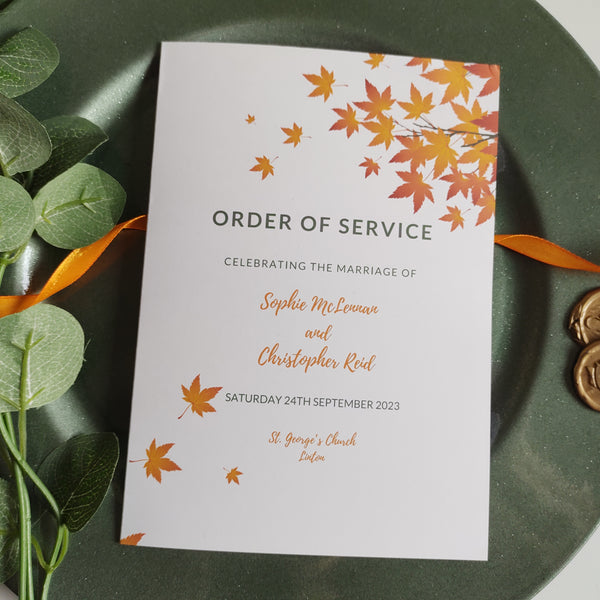 Autumn Order Of Service Booklet