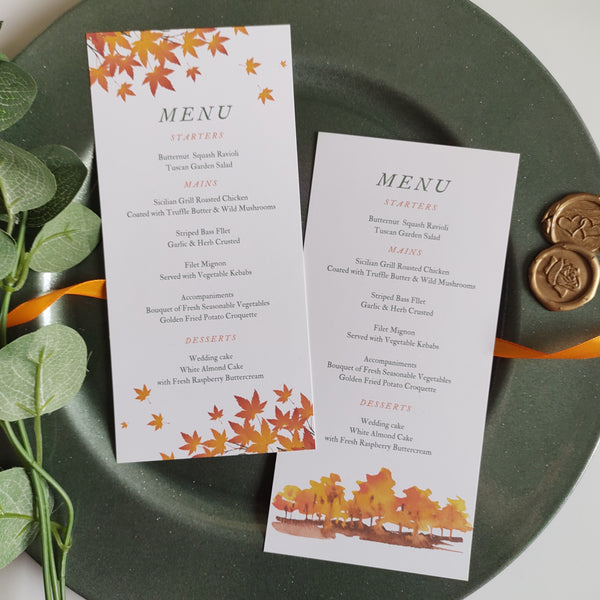 Autumn Meal Menu