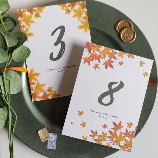 Autumn Table Numbers