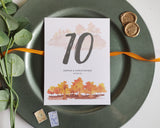 Autumn Table Numbers