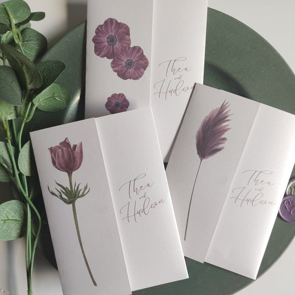 Mauve Pocket Invitation