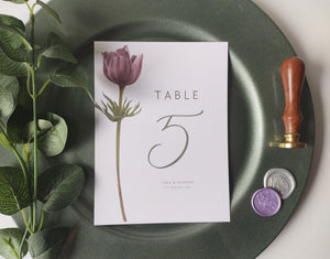 Mauve Table Numbers