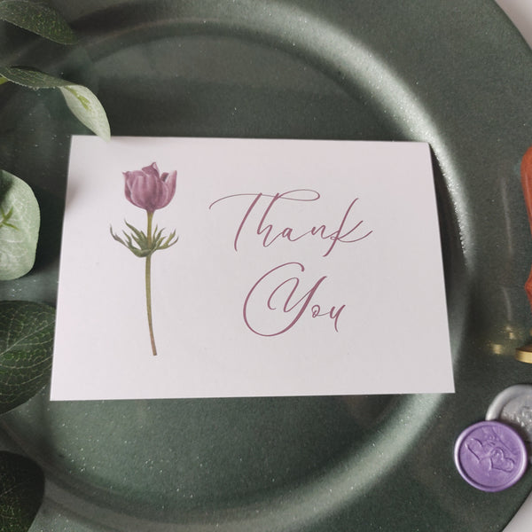 Mauve Thank You Cards