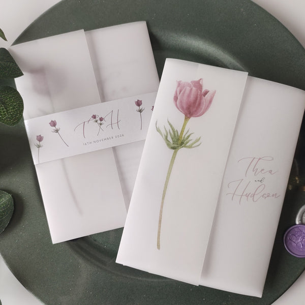 Mauve Vellum Invitation