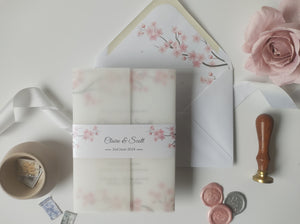 Cherry Blossom Vellum Invitation