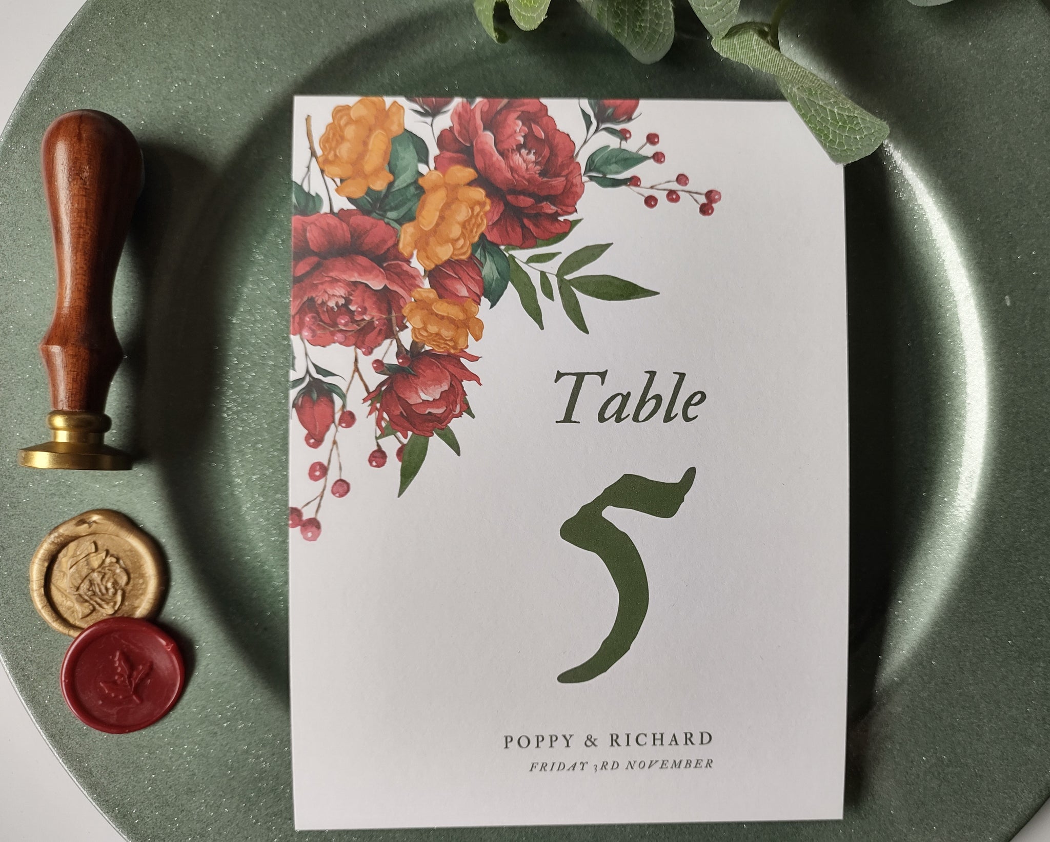 Autumn Bouquet Table Numbers