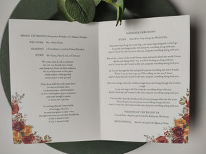 Autumn Bouquet Order Of Service Booklet