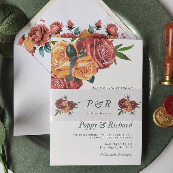 Autumn Bouquet Evening Invitation