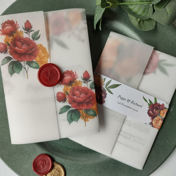 Autumn Bouquet Vellum Invitation