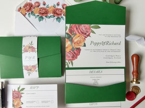 Autumn Bouquet Pocket Invitation