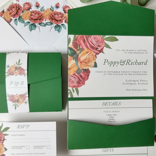 Autumn Bouquet Pocket Invitation