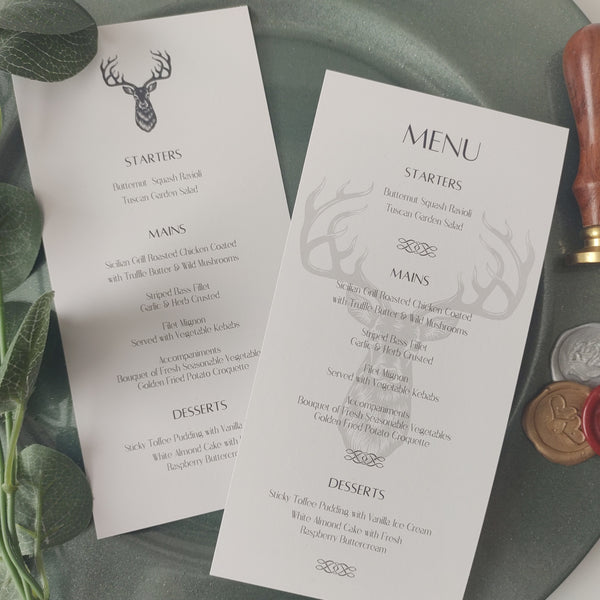 Stag Head Meal Menu
