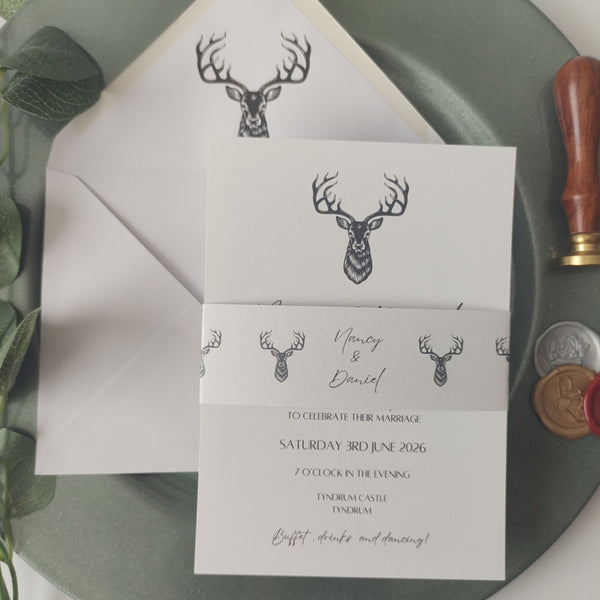 Stag Head Evening Invitation