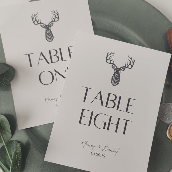 Stag Head Table Numbers