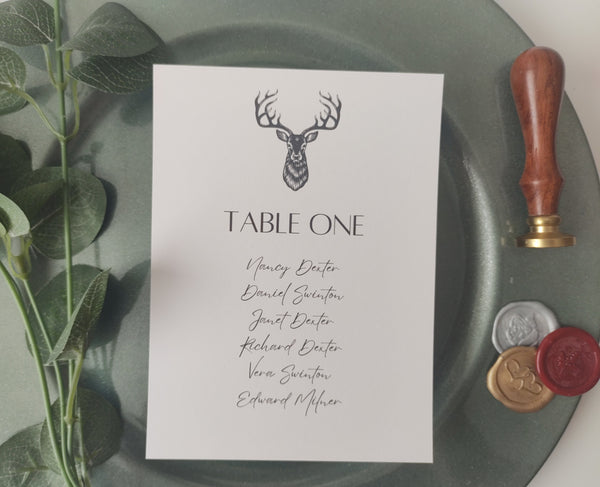 Stag Head Numbers and Names – Joy Wedding Stationery