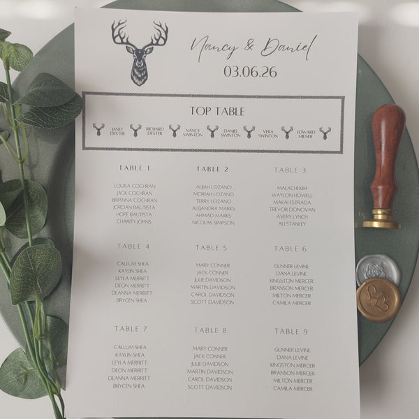 Stag Head Seating Chart