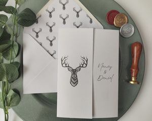 Stag Head Pocket Invitation