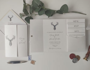 Stag Head Pocket Invitation