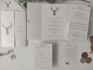 Stag Head Pocket Invitation