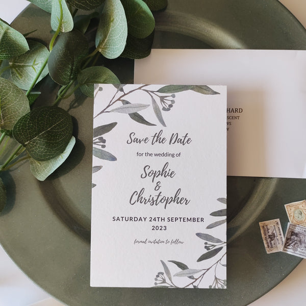 Eucalyptus Leaf Save The Date