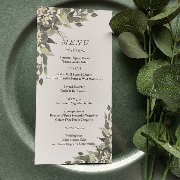 Eucalyptus Wreath Meal Menu