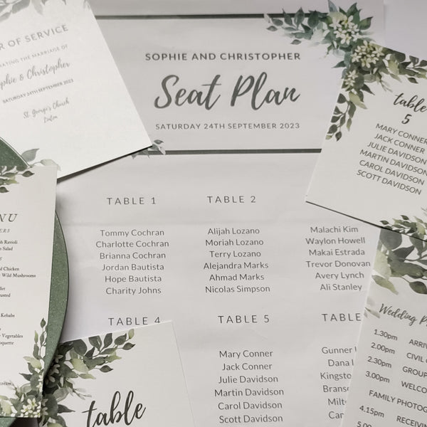 Eucalyptus Wreath Seating Chart