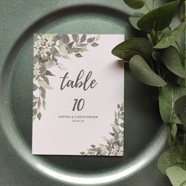 Eucalyptus Wreath Table Numbers