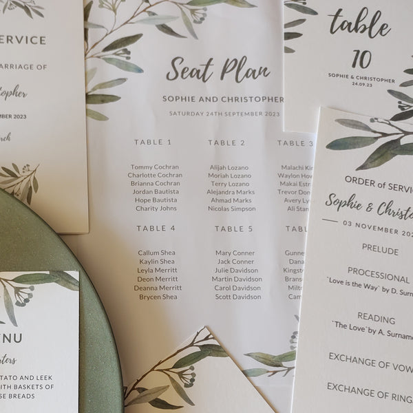 Eucalyptus Leaf Seating Chart