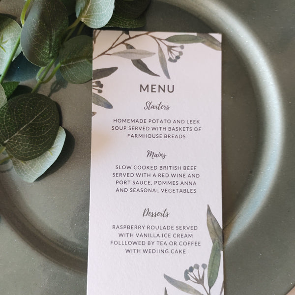 Eucalyptus Leaf Meal Menu
