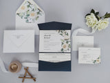 White Floral Pocket Invitation