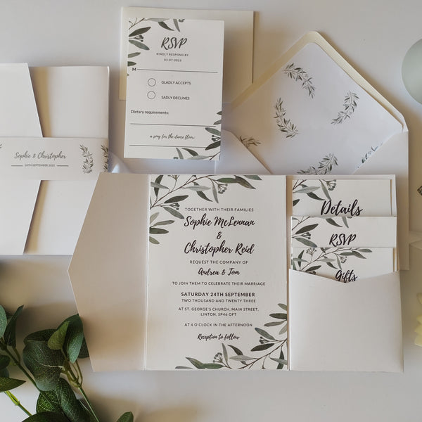 Eucalyptus Leaf Sample Invitation Package