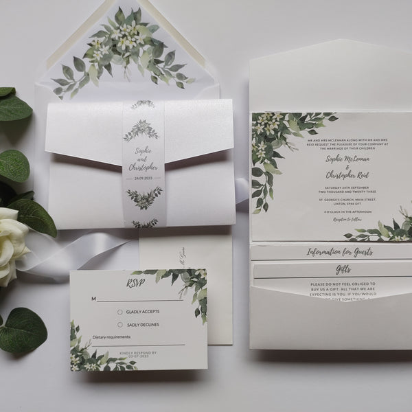 Eucalyptus Wreath Sample Invitation Package