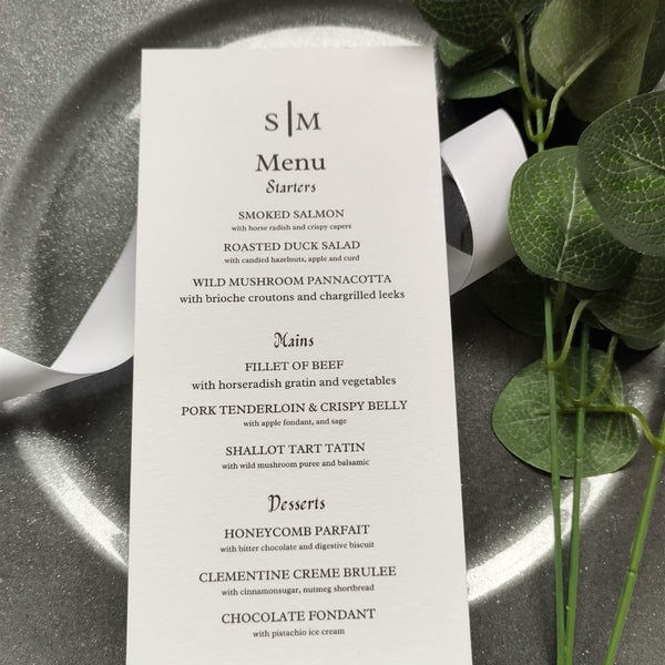 Shannon Meal Menu