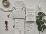 White Floral Sample Invitation Package