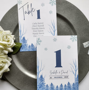 Winter Table Numbers