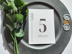 Florence Table Numbers